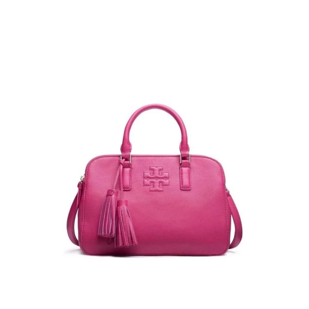 Tory Burch Thea Satchel in Pink Logo